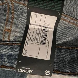 Monkl Wide Leg Yoko Jeans mid blue size 27